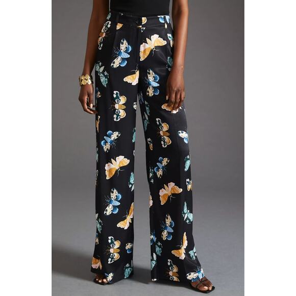 SARAH GORDON x MAEVE Printed Butterfly Wide Leg Pants Size 8 - Picture 1 of 10